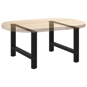 vidaXL Πόδια Σαλονιού 2 τεμ. Μαύρα 70x(42-43)cm Ατσάλι