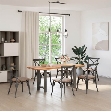 vidaXL Πόδια τραπεζαρίας Ανθρακί 2 τεμ. 60x(72-73)cm Ατσάλι