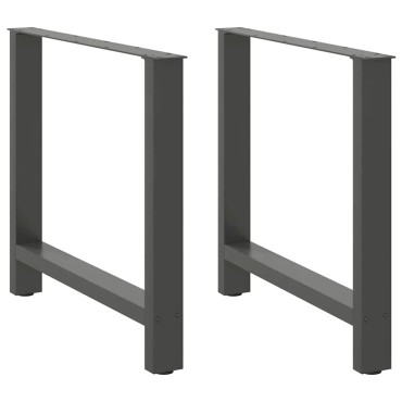 vidaXL Πόδια τραπεζαρίας Ανθρακί 2 τεμ. 70x(72-73)cm Ατσάλι
