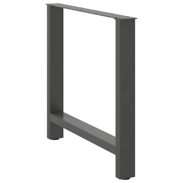 vidaXL Πόδια τραπεζαρίας Ανθρακί 2 τεμ. 70x(72-73)cm Ατσάλι