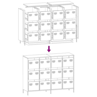 vidaXL Ντουλάπι Μαύρο 135x39x103,5cm από Χάλυβα Ψυχρής Έλασης 1 τεμ.