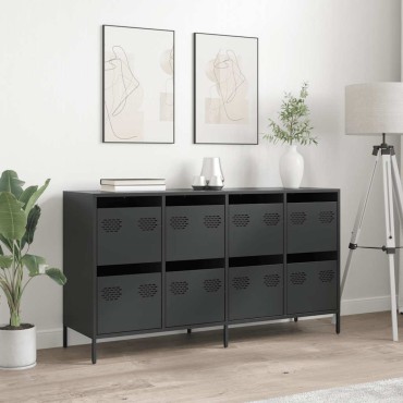 vidaXL Ντουλάπι Μαύρο 135x39x73,5cm από Χάλυβα Ψυχρής Έλασης 1 τεμ.