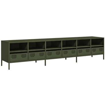 vidaXL Έπιπλο Τηλεόρασης Λαδί 202x39x43,5cm Ατσάλι Ψυχρής Έλασης