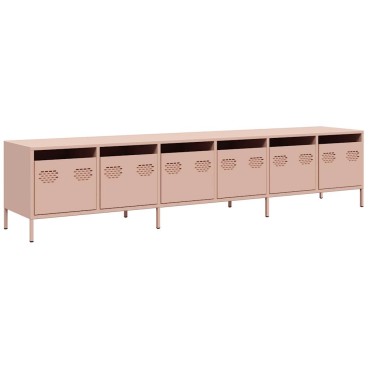 ντουλάπι τηλεόρασης vidaXL Ροζ 202x39x43,5cm Ατσάλι ψυχρής έλασης