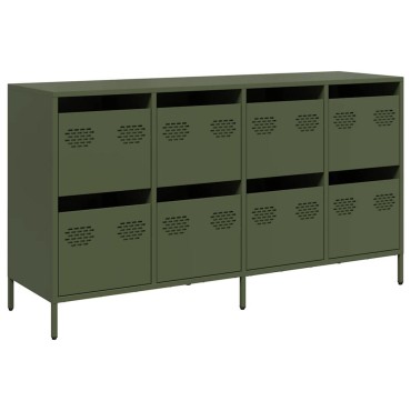 vidaXL Sideboard Ελαιοπράσινο 135x39x73,5cm Ατσάλι ψυχρής έλασης 1 τεμ.