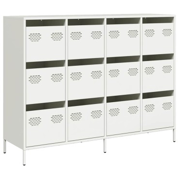 vidaXL Sideboard Λευκό 135x39x103,5cm Ατσάλι ψυχρής έλασης 1 τεμ.
