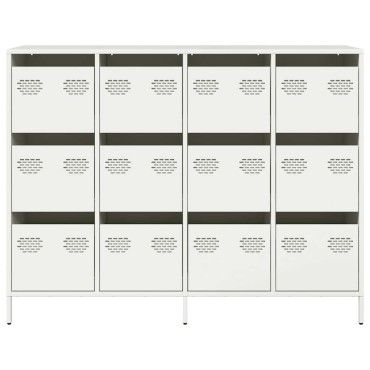 vidaXL Sideboard Λευκό 135x39x103,5cm Ατσάλι ψυχρής έλασης 1 τεμ.
