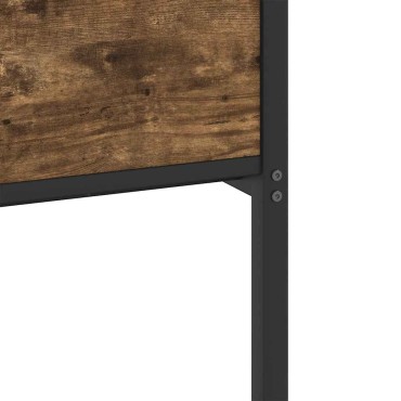 vidaXL Πλαίσιο Κρεβ. Χωρ. Στρώμα Καπνιστή Δρυς 90x200 εκ. Επεξ. Ξύλο