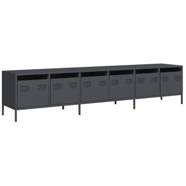 vidaXL Έπιπλο Τηλεόρασης Ανθρακί 202x39x43,5cm Ατσάλι Ψυχρής Έλασης