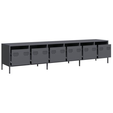 vidaXL Έπιπλο Τηλεόρασης Ανθρακί 202x39x43,5cm Ατσάλι Ψυχρής Έλασης