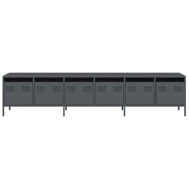 vidaXL Έπιπλο Τηλεόρασης Ανθρακί 202x39x43,5cm Ατσάλι Ψυχρής Έλασης