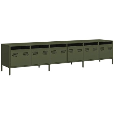 vidaXL Έπιπλο Τηλεόρασης Λαδί 202x39x43,5cm Ατσάλι Ψυχρής Έλασης