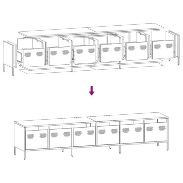 vidaXL Έπιπλο Τηλεόρασης Λαδί 202x39x43,5cm Ατσάλι Ψυχρής Έλασης