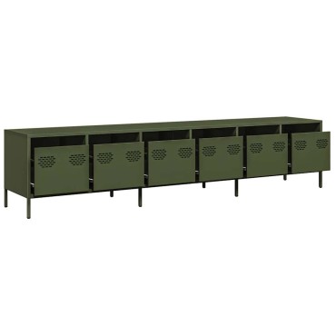 vidaXL Έπιπλο Τηλεόρασης Λαδί 202x39x43,5cm Ατσάλι Ψυχρής Έλασης