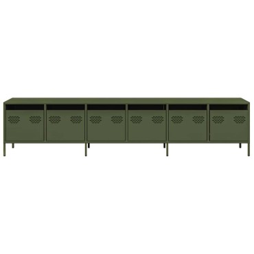 vidaXL Έπιπλο Τηλεόρασης Λαδί 202x39x43,5cm Ατσάλι Ψυχρής Έλασης