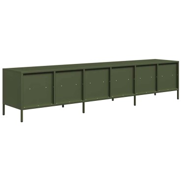 vidaXL Έπιπλο Τηλεόρασης Λαδί 202x39x43,5cm Ατσάλι Ψυχρής Έλασης