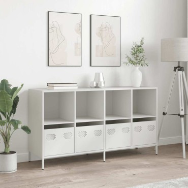 vidaXL Sideboard Λευκό 135x39x73,5cm Ατσάλι ψυχρής έλασης 1 τεμ.