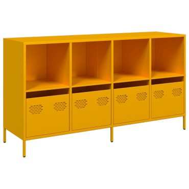 vidaXL Sideboard Μουστάρδα κίτρινη 135x39x73,5cm Ψυχρής έλασης χάλυβα 1 τεμ.