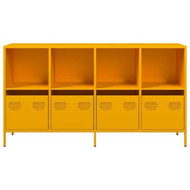 vidaXL Sideboard Μουστάρδα κίτρινη 135x39x73,5cm Ψυχρής έλασης χάλυβα 1 τεμ.