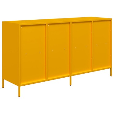 vidaXL Sideboard Μουστάρδα κίτρινη 135x39x73,5cm Ψυχρής έλασης χάλυβα 1 τεμ.