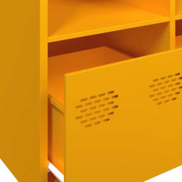 vidaXL Sideboard Μουστάρδα κίτρινη 135x39x73,5cm Ψυχρής έλασης χάλυβα 1 τεμ.