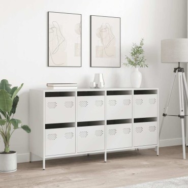 vidaXL Sideboard Λευκό 135x39x73,5cm Ατσάλι ψυχρής έλασης 1 τεμ.