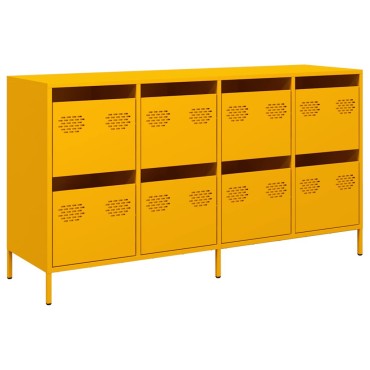 vidaXL Sideboard Μουστάρδα κίτρινη 135x39x73,5cm Ψυχρής έλασης χάλυβα 1 τεμ.