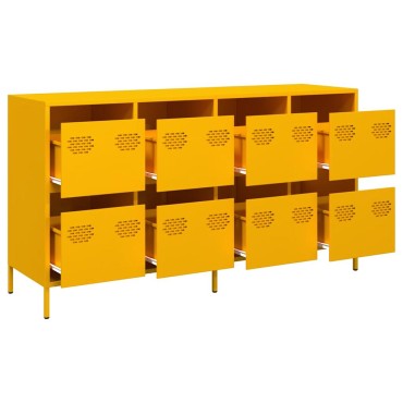 vidaXL Sideboard Μουστάρδα κίτρινη 135x39x73,5cm Ψυχρής έλασης χάλυβα 1 τεμ.