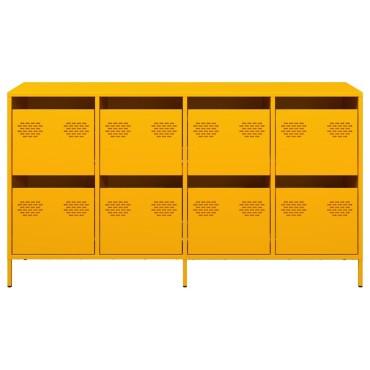 vidaXL Sideboard Μουστάρδα κίτρινη 135x39x73,5cm Ψυχρής έλασης χάλυβα 1 τεμ.