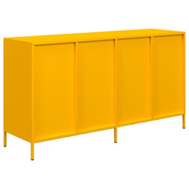 vidaXL Sideboard Μουστάρδα κίτρινη 135x39x73,5cm Ψυχρής έλασης χάλυβα 1 τεμ.