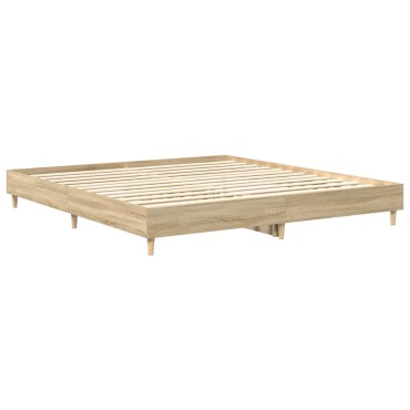 vidaXL Πλαίσιο Κρεβατιού Χωρ. Στρώμα Sonoma Δρυς 160x200cm Επ. Ξύλο 1 τεμ. - Διπλό