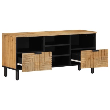 vidaXL Ντουλάπι τηλεόρασης καφέ 100x33x46cm μασίφ ξύλο Mango 1 τεμ.