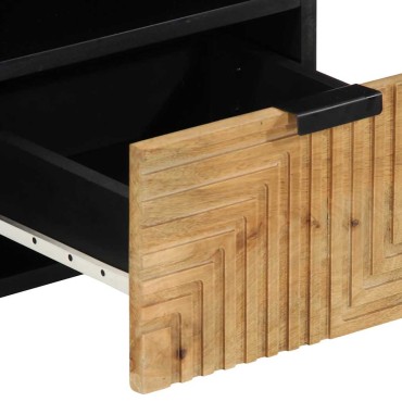 vidaXL Ντουλάπι τηλεόρασης καφέ 100x33x46cm μασίφ ξύλο Mango 1 τεμ.