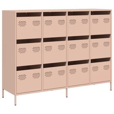 vidaXL Ντουλάπι Ροζ 135x39x103,5cm από Χάλυβα Ψυχρής Έλασης 1 τεμ.