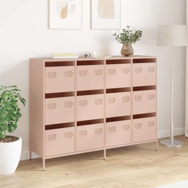 vidaXL Ντουλάπι Ροζ 135x39x103,5cm από Χάλυβα Ψυχρής Έλασης 1 τεμ.
