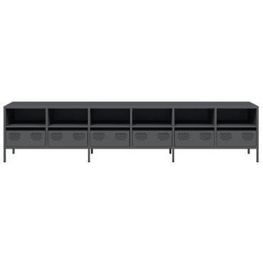 vidaXL Έπιπλο Τηλεόρασης Ανθρακί 202x39x43,5cm Ατσάλι Ψυχρής Έλασης