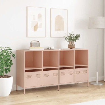 vidaXL Ντουλάπι Ροζ 135x39x73,5cm από Χάλυβα Ψυχρής Έλασης 1 τεμ.