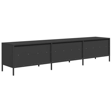 vidaXL Έπιπλο Τηλεόρασης Μαύρο 202x39x43,5cm Χάλυβας Ψυχρής Έλασης