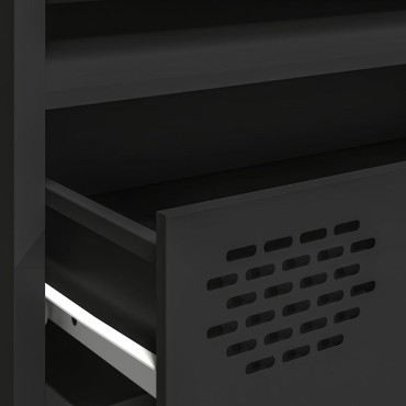 vidaXL Έπιπλο Τηλεόρασης Μαύρο 202x39x43,5cm Χάλυβας Ψυχρής Έλασης