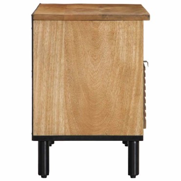 vidaXL Ντουλάπι τηλεόρασης καφέ 80x33x46cm μασίφ ξύλο Mango 1 τεμ.