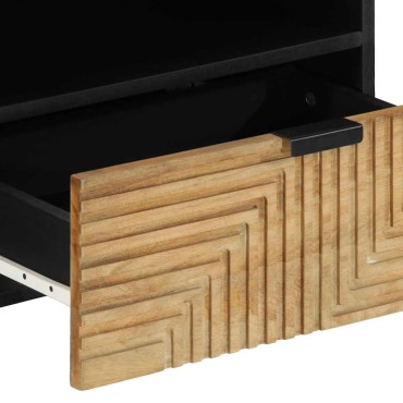 vidaXL Ντουλάπι τηλεόρασης καφέ 80x33x46cm μασίφ ξύλο Mango 1 τεμ.