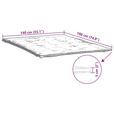 vidaXL Προστατευτικό στρώματος Λευκό 140x190 εκ.