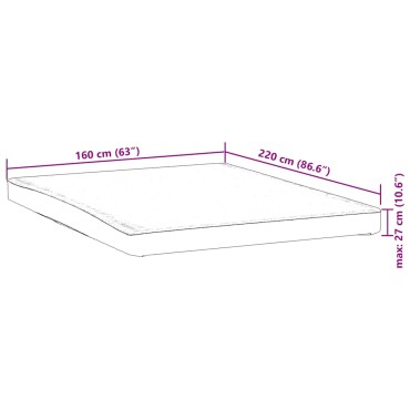 vidaXL Προστατευτικό στρώματος Λευκό 160x220cm Αδιάβροχο - Διπλό