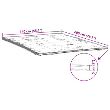 vidaXL Προστατευτικό στρώματος Λευκό 140x200 εκ.