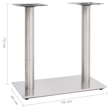 vidaXL Πόδι Τραπεζιού Bistro Ασημί 70x40x72cm από Ανοξείδωτο Ατσάλι 1 τεμ.