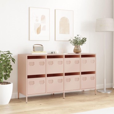 vidaXL Ντουλάπι Ροζ 135x39x73,5cm από Χάλυβα Ψυχρής Έλασης 1 τεμ.