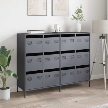 vidaXL Ντουλάπι Ανθρακί 135x39x103,5cm από Χάλυβα Ψυχρής Έλασης 1 τεμ.