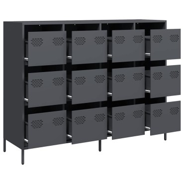 vidaXL Ντουλάπι Ανθρακί 135x39x103,5cm από Χάλυβα Ψυχρής Έλασης 1 τεμ.