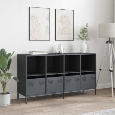 vidaXL Ντουλάπι Ανθρακί 135x39x73,5cm από Χάλυβα Ψυχρής Έλασης 1 τεμ.