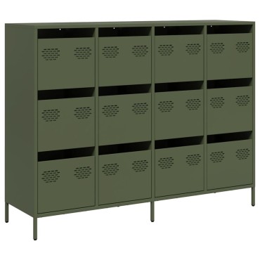 vidaXL Sideboard Olive Green 135x39x103,5cm Ατσάλι ψυχρής έλασης 1 τεμ.